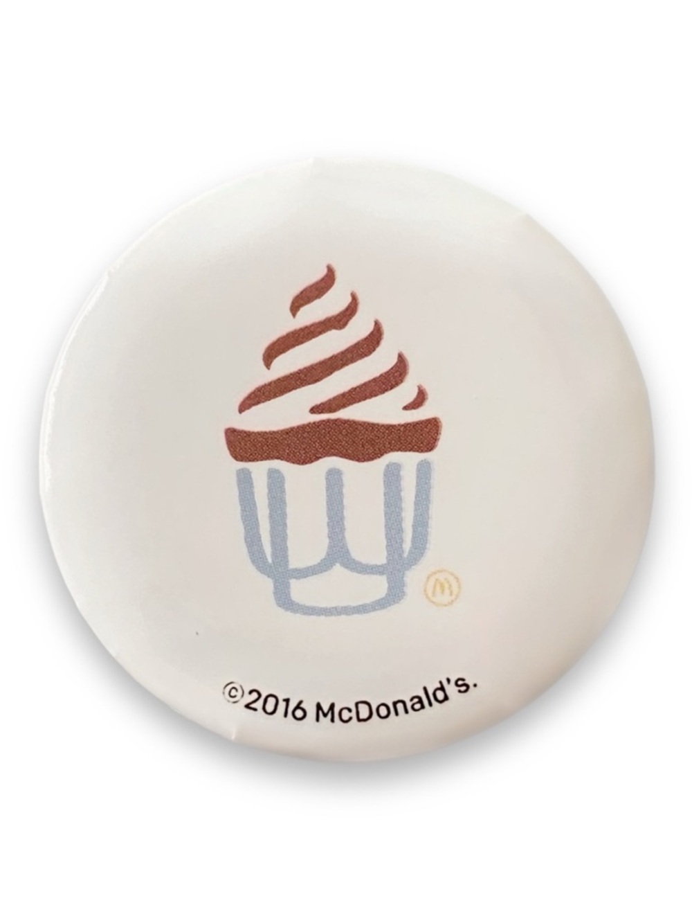 McDonald’s Pin Ice Cream Sundae White Icons 1.25” Pinback Button